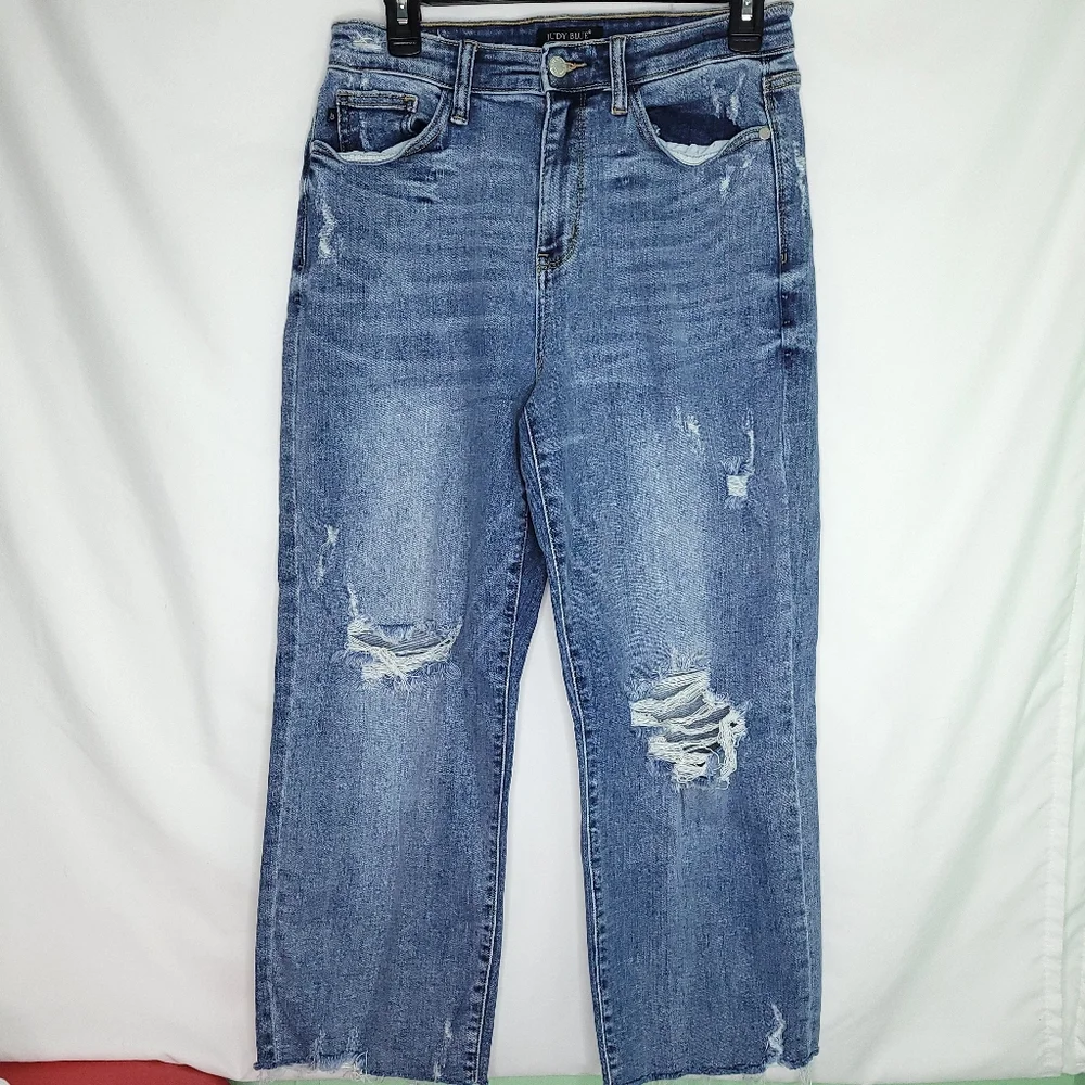 JUDY BLUE Distressed Wide Leg Women's Jeans Size 9/29 - Picture 1 of 16